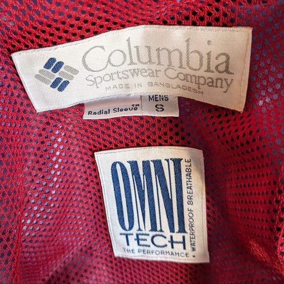 Vtg 90s Columbia Sportswear Omni Tech Windbreaker Jacket Purple Teal Mens S - Picture 10 of 15